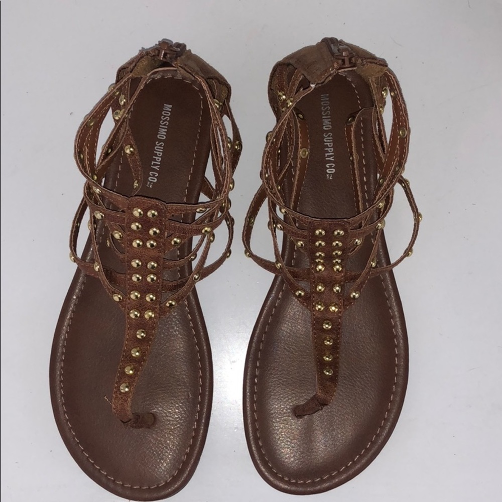 Mossimo Supply Co. brown sandals with gold studs